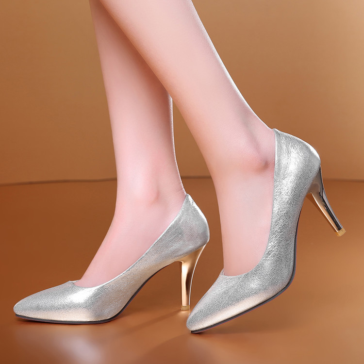 Women’s High Heel Mary Jane Pumps with Sequin Upper