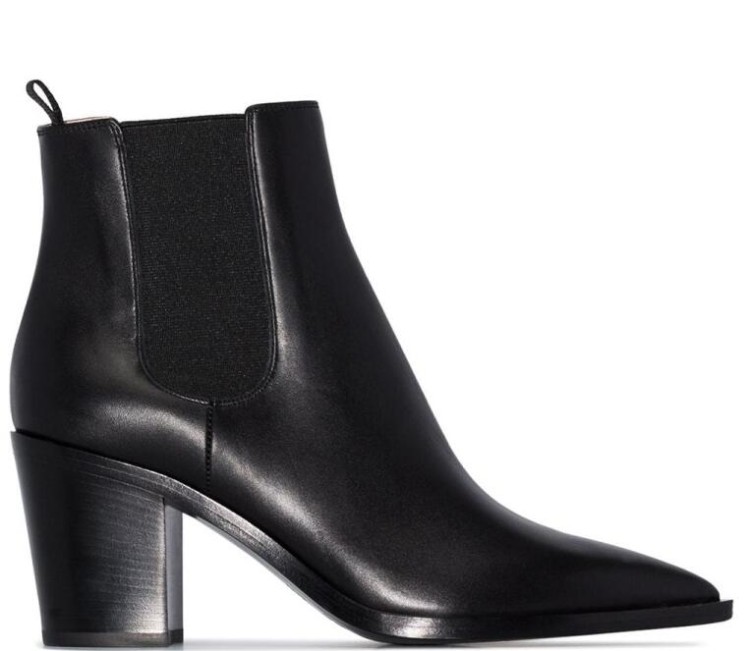 Women’s Black Mid-Calf Fashion Boots with Chunky Mid Heel