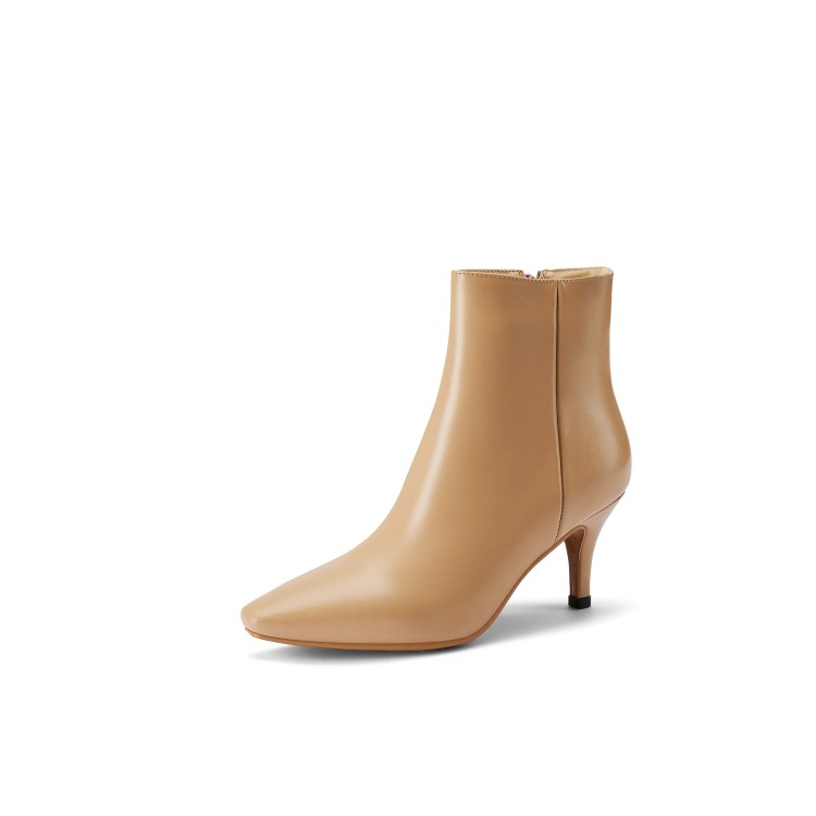 Women's Square Toe Mid Calf Fashion Boots with Side Zipper - Image 5
