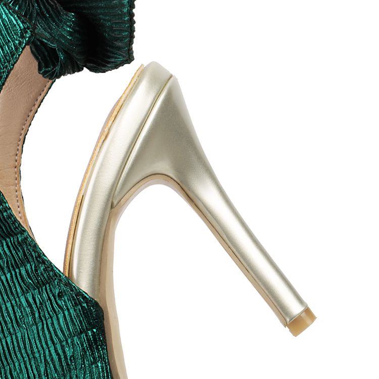 Women's Peep-Toe Hollow-Out Stiletto Sandals - Suede Look, Ultra-High Heel - Image 5