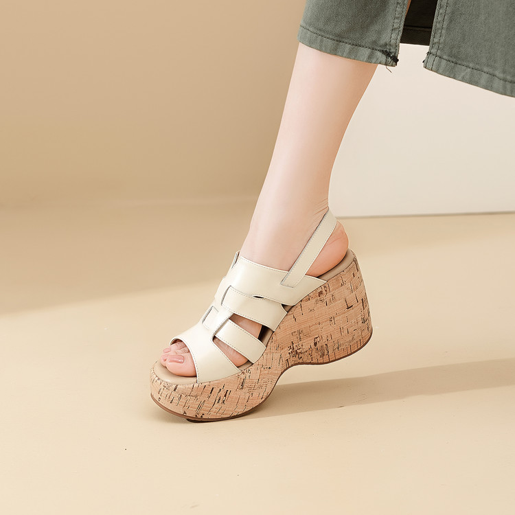 Roman Sandals Women’s Casual Platform High Heel Open Toe Slip-On