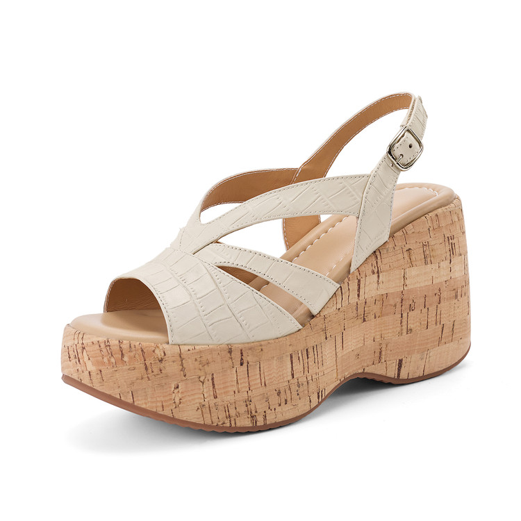 Roman Sandals Women's High Heel Peep Toe Slip-On - Image 5